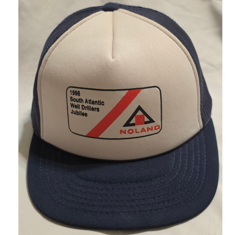 Vintage 1998 South Atlantic Well Drillers Jubilee Noland Trucker‎ Hat Navy Blue